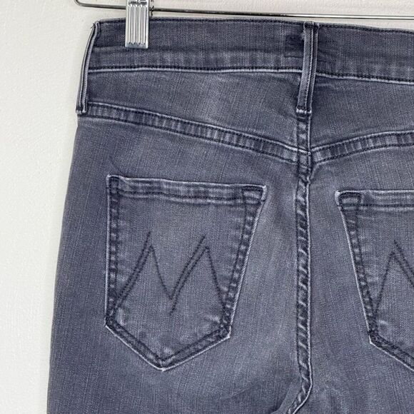 Mother Jeans Black The Mid Rise Dazzler Ankle Step Fray Lighting Up Lanterns - W - Picture 6 of 12